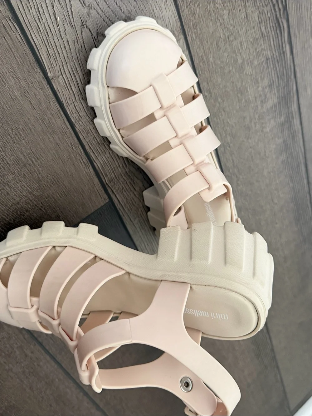 Mini Melissa girls light Pink Jelly Platform Sandals